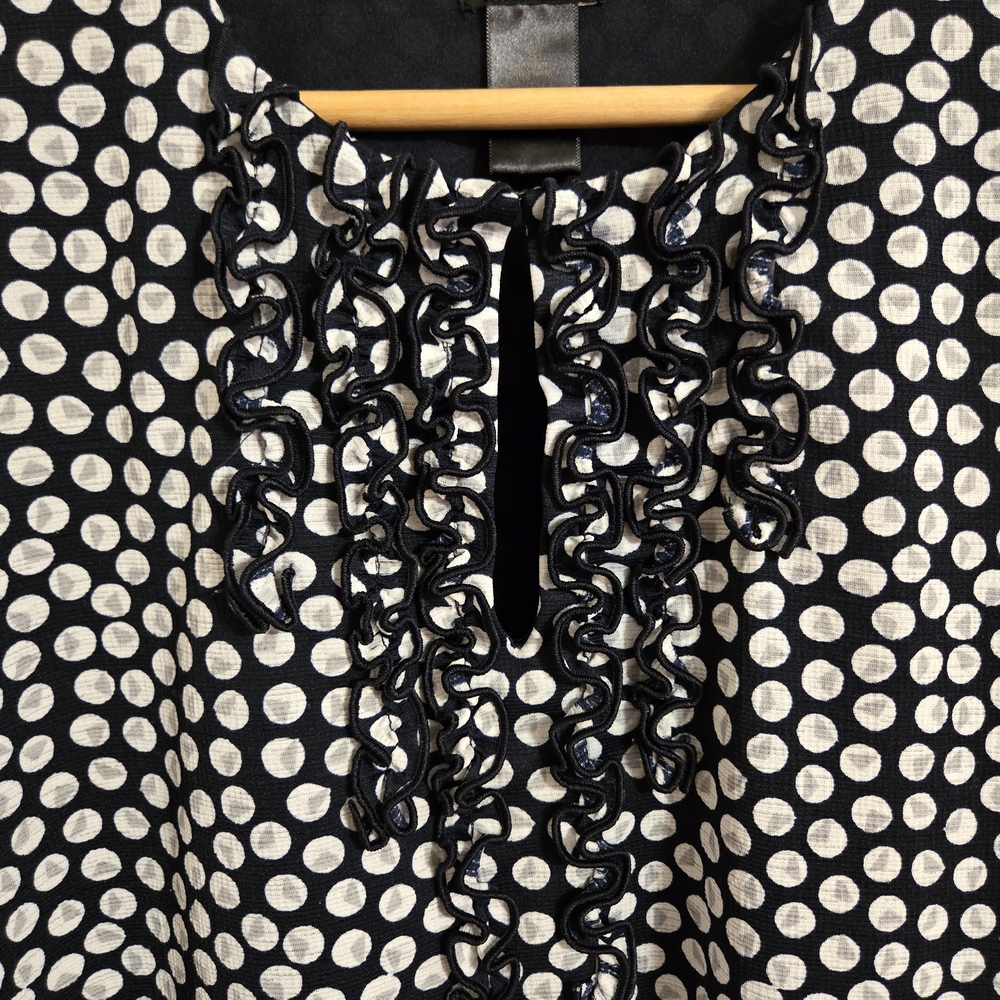 Ann Taylor Black and White Polka Dot Blouse Sleeveless Size Small - Picture 2 of 6